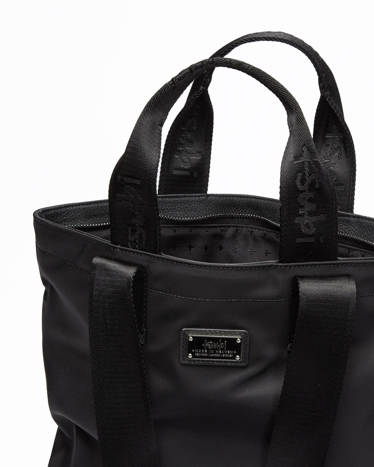 MADE IN HEAVEN NYLON LEATHER TOTE BLACK