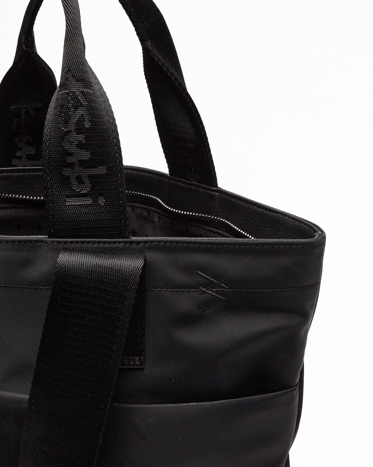 MADE IN HEAVEN NYLON LEATHER TOTE BLACK