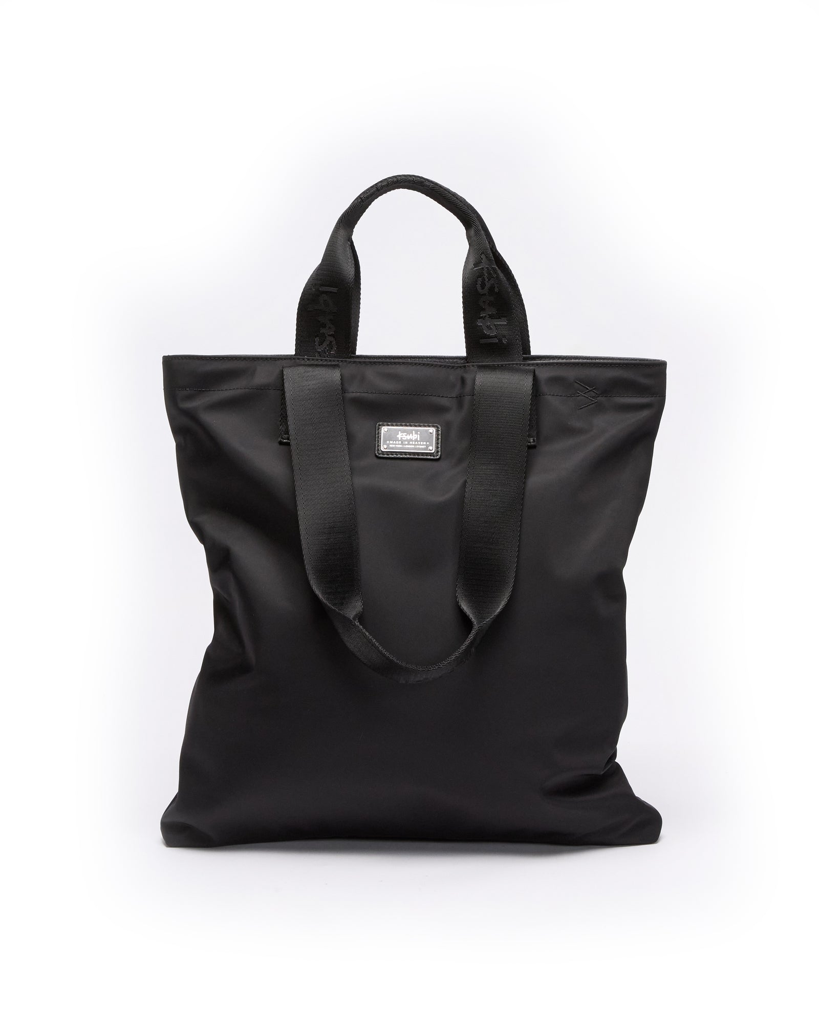 MADE IN HEAVEN NYLON LEATHER TOTE BLACK BAGS