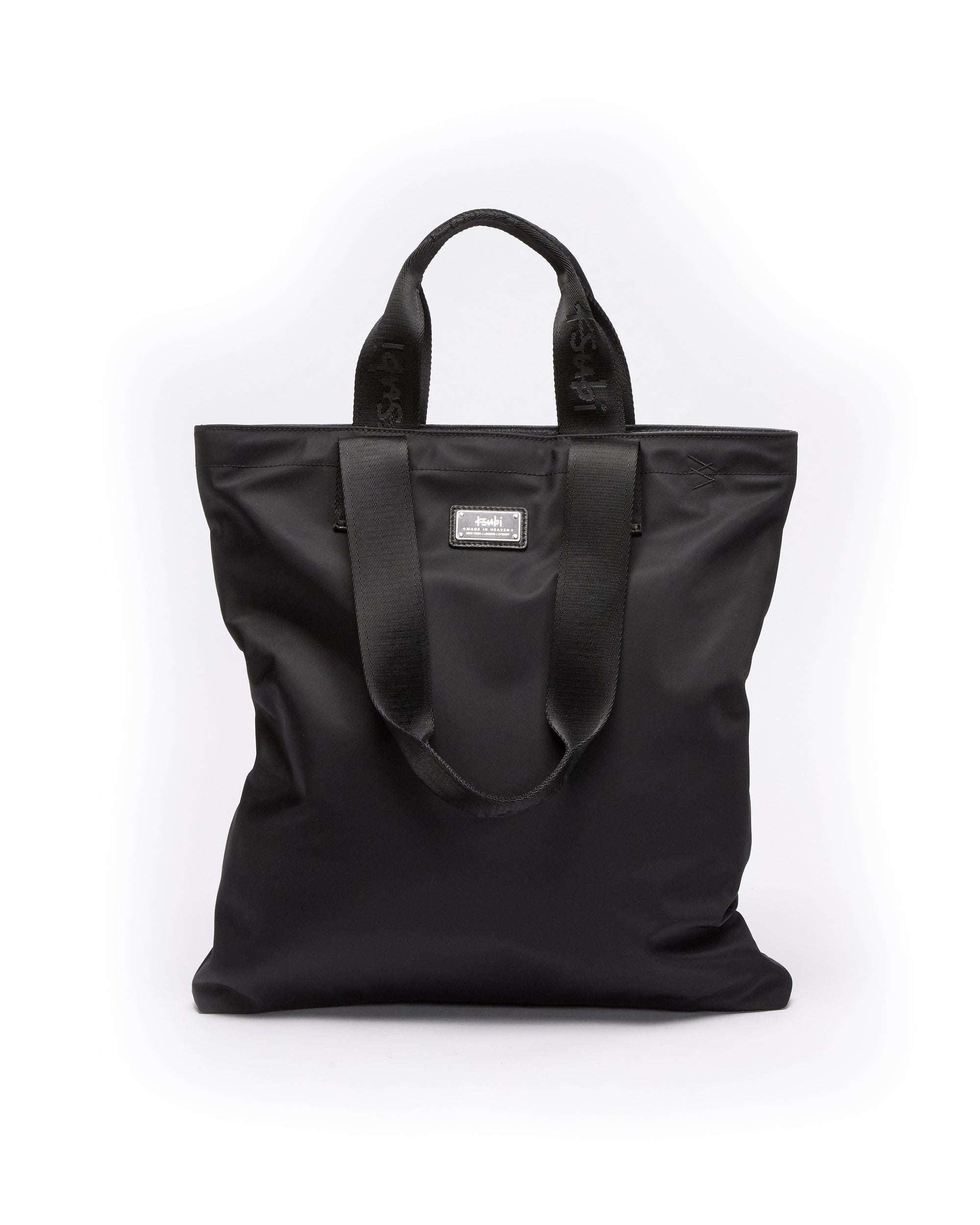 MADE IN HEAVEN NYLON LEATHER TOTE BLACK BAGS
