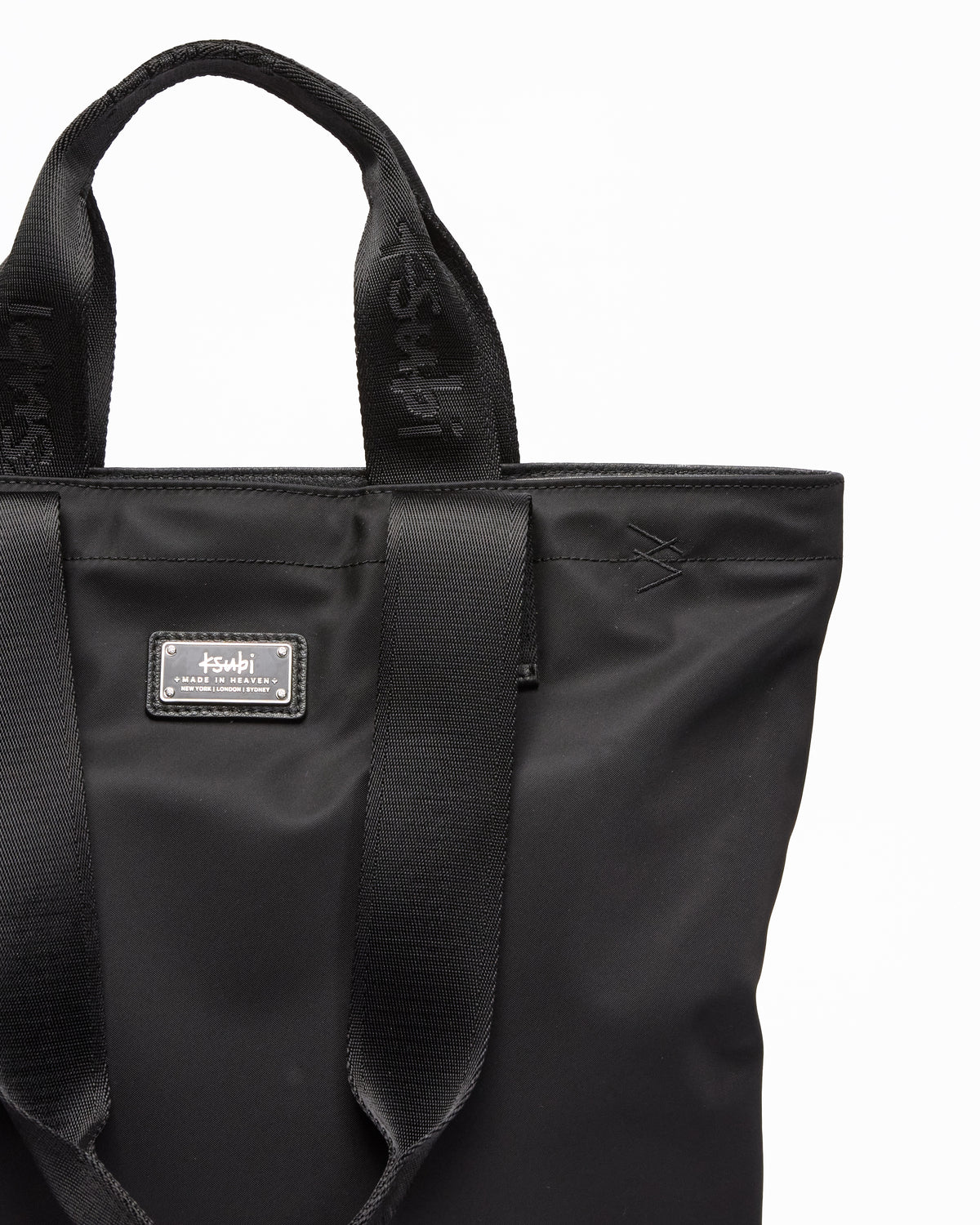 MADE IN HEAVEN NYLON LEATHER TOTE BLACK