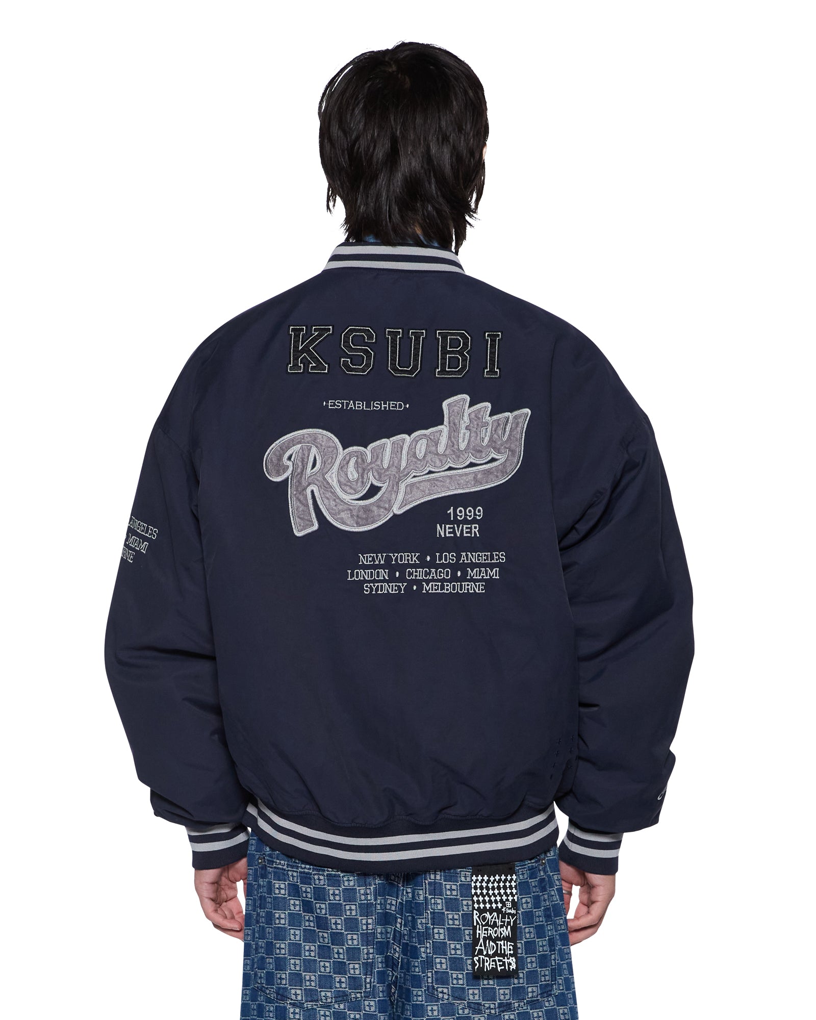 MENS ROYALTY MA-1 BOMBER NAVY REGULAR JACKETS