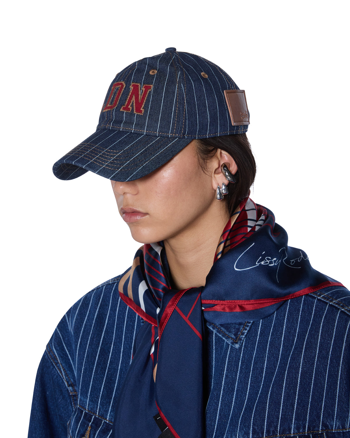 LDN RETRO CAP NAVY PINSTRIPE