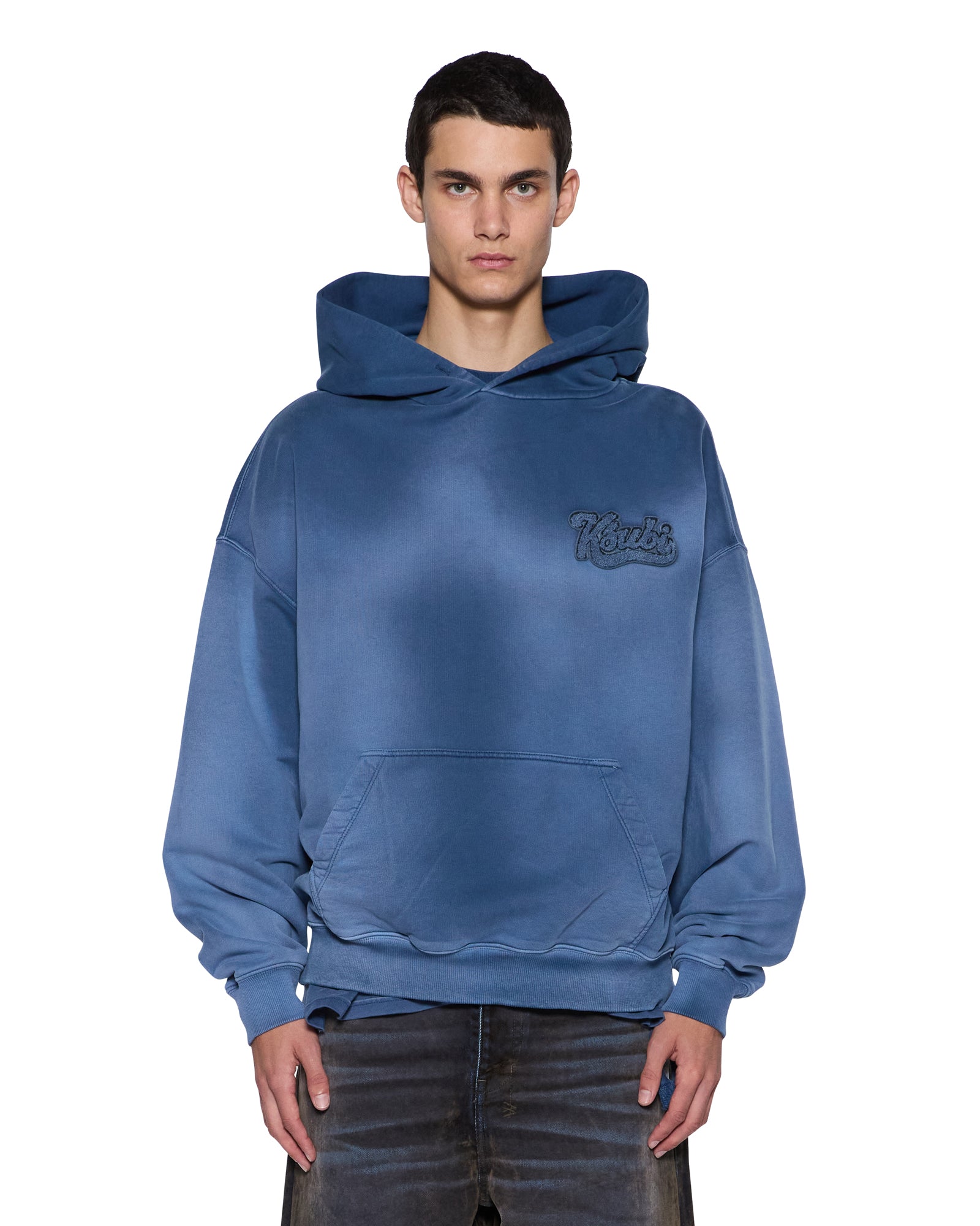 MENS ACE EKCESS HOODIE INK FADE OVERSIZED FLEECE