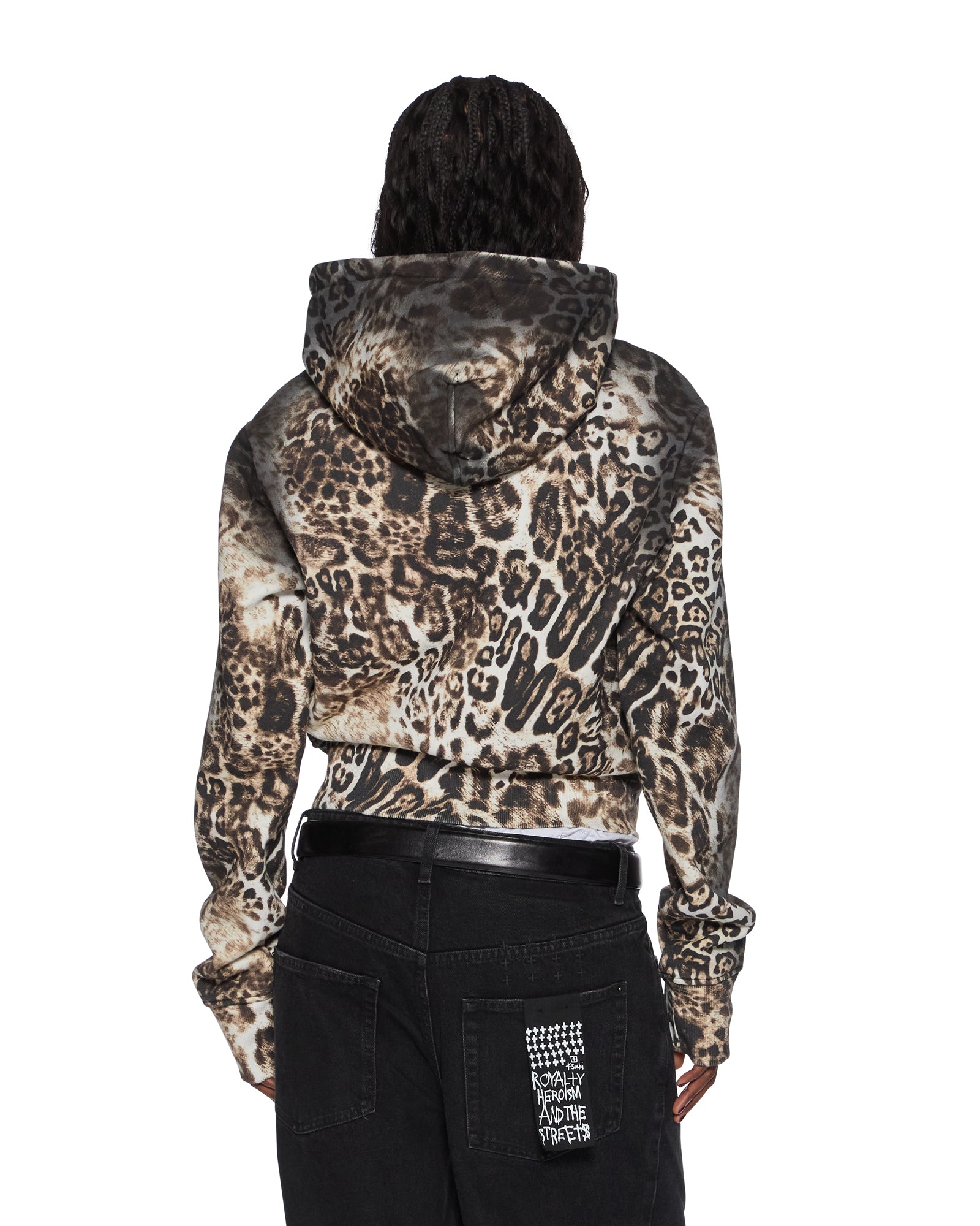 WOMENS  MOWALOLA ZIP HOODIE CHEETAH SLIM FLEECE