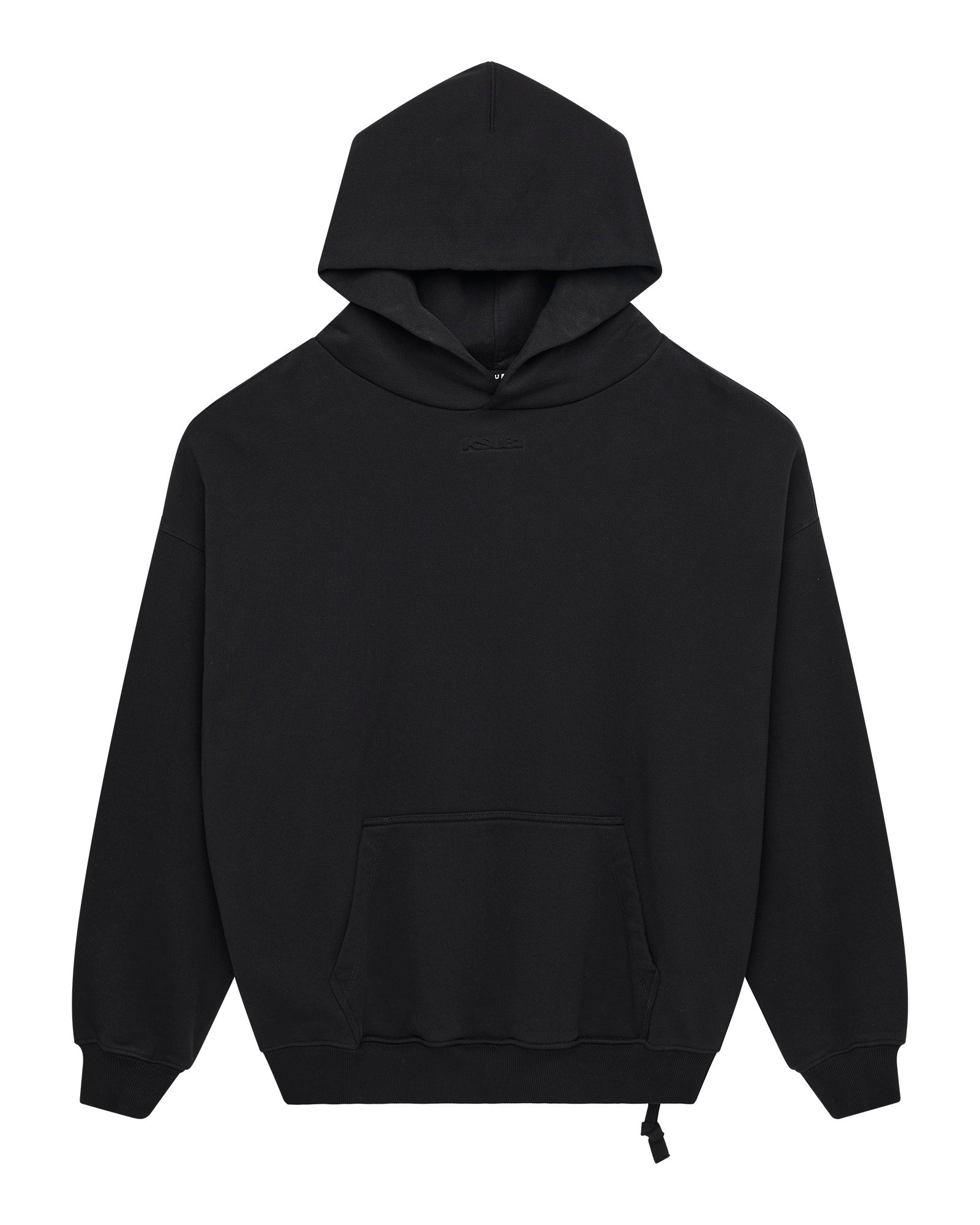 MENS  INTRUDER EKCESS HOODIE JET BLACK OVERSIZED FLEECE