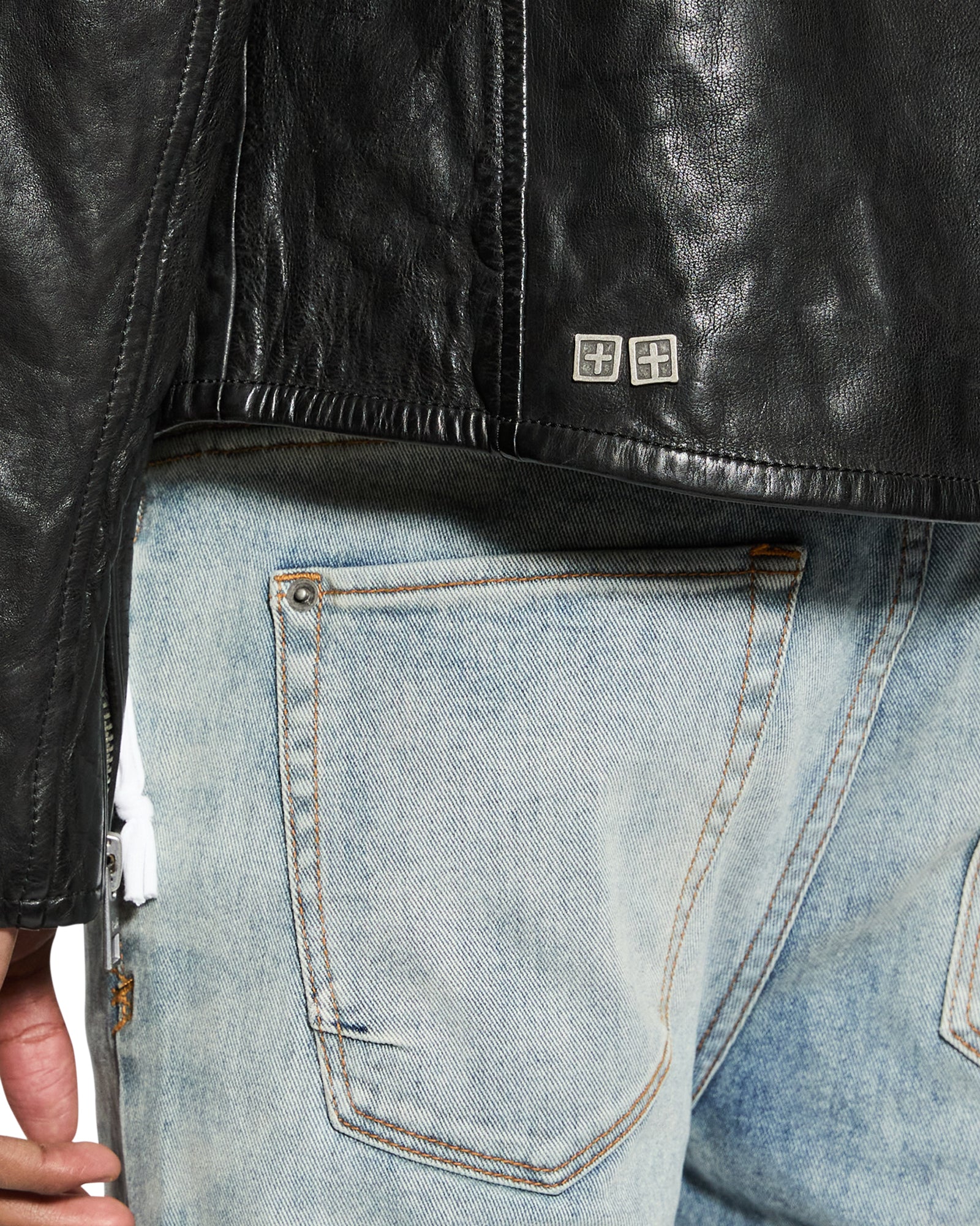 MENS  CAPITOL LEATHER JACKET BLACK REGULAR JACKETS