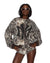 WOMENS  MOWALOLA BOMBER CHEETAH TRASHED OVERSIZED JACKETS