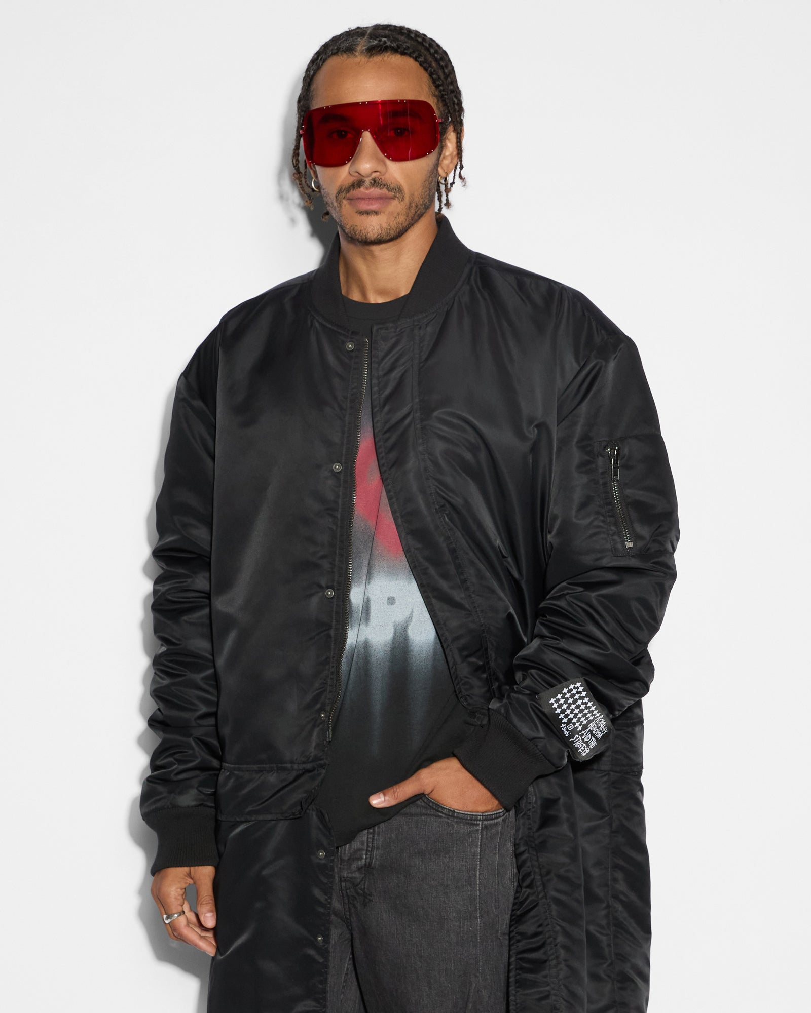 MENS  COSY BOY JACKET BLACK OVERSIZED JACKETS