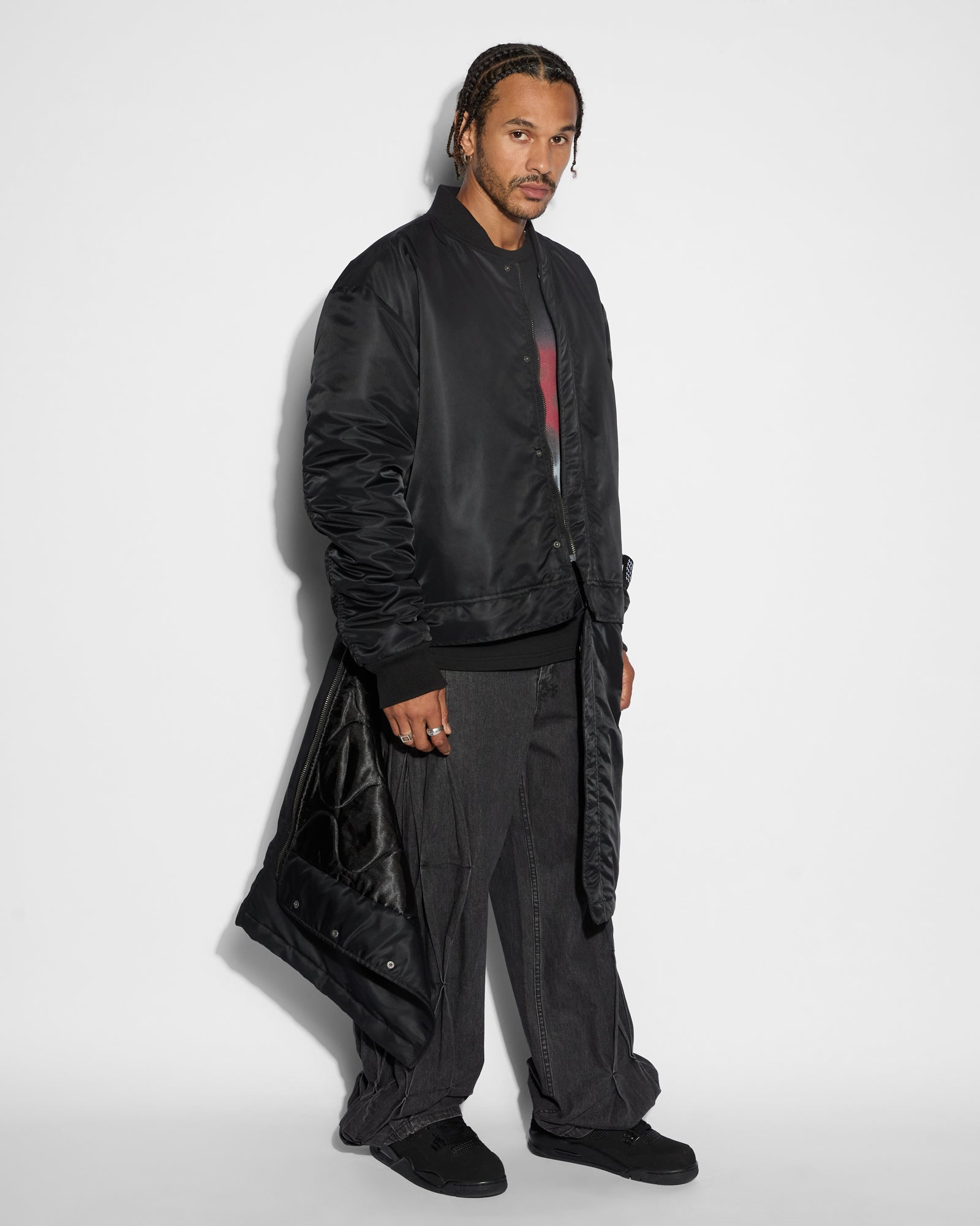 MENS COSY BOY JACKET BLACK OVERSIZED JACKETS