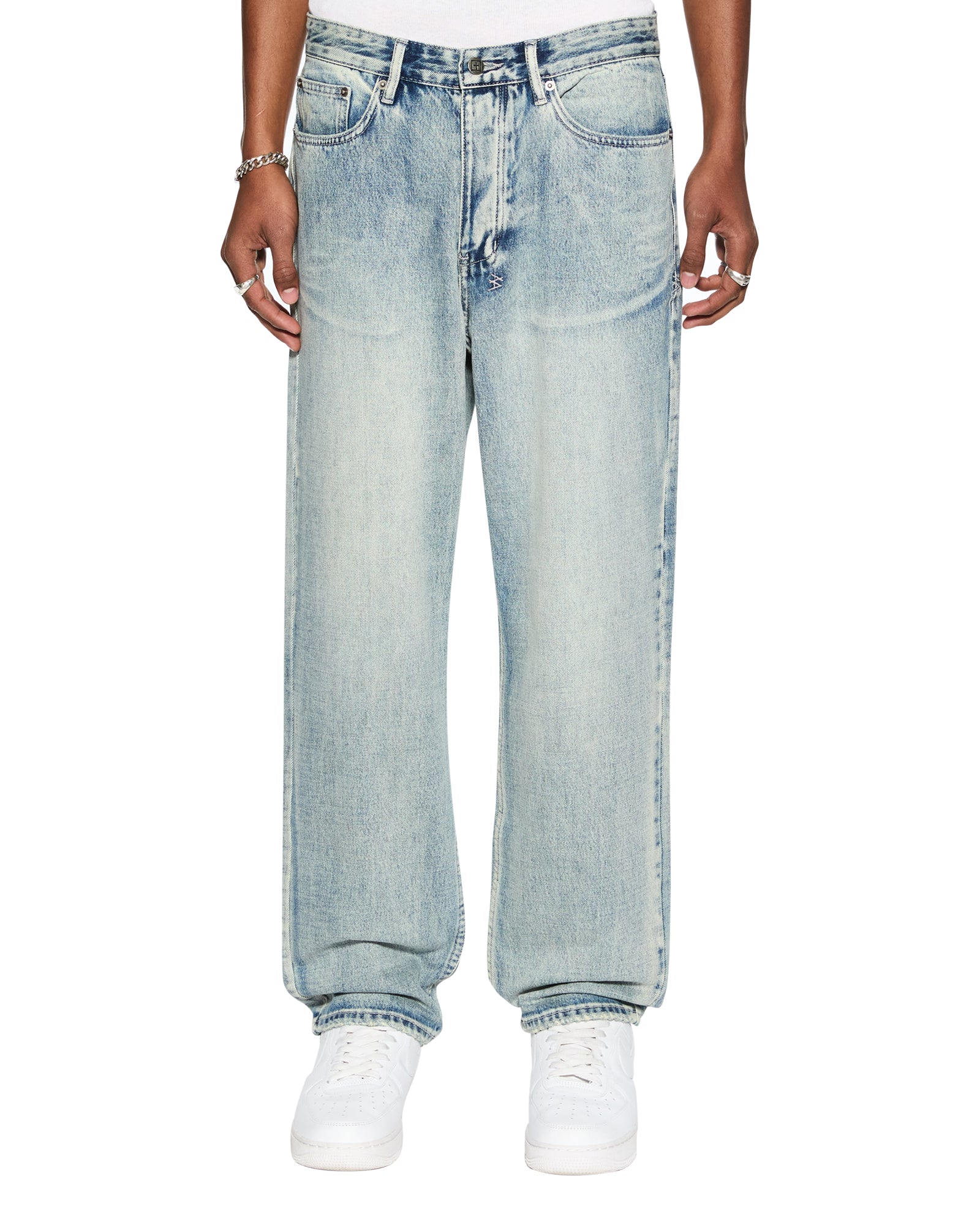 MENS ANTI K PUNK BLUE RELAXED DENIM JEANS