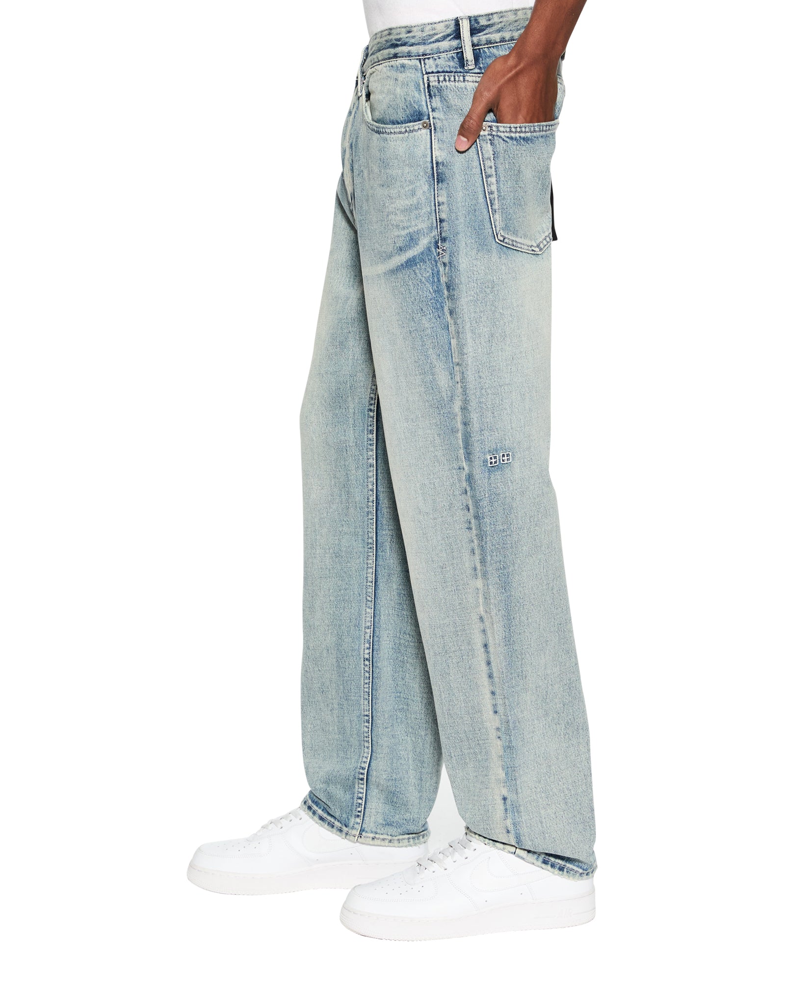 MENS ANTI K PUNK BLUE RELAXED DENIM JEANS