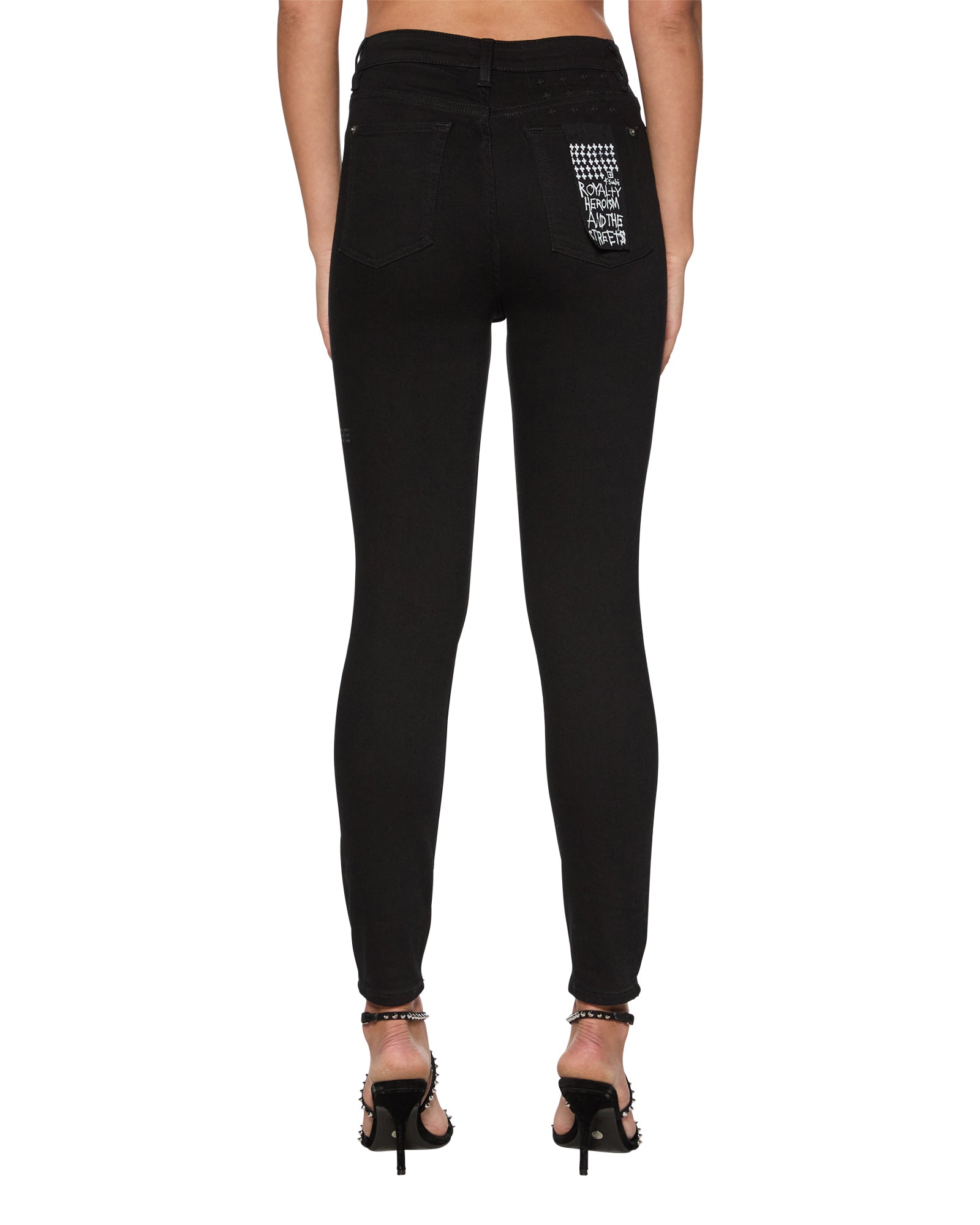 WOMENS  HI N WASTED JET BLACK SKINNY DENIM JEANS