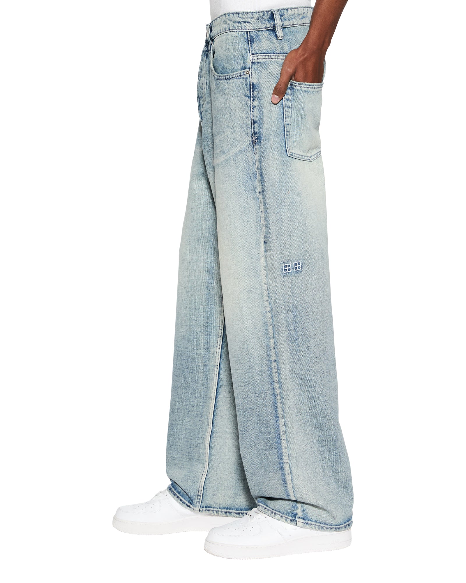 MENS MAXX PUNK BLUE BAGGY DENIM JEANS