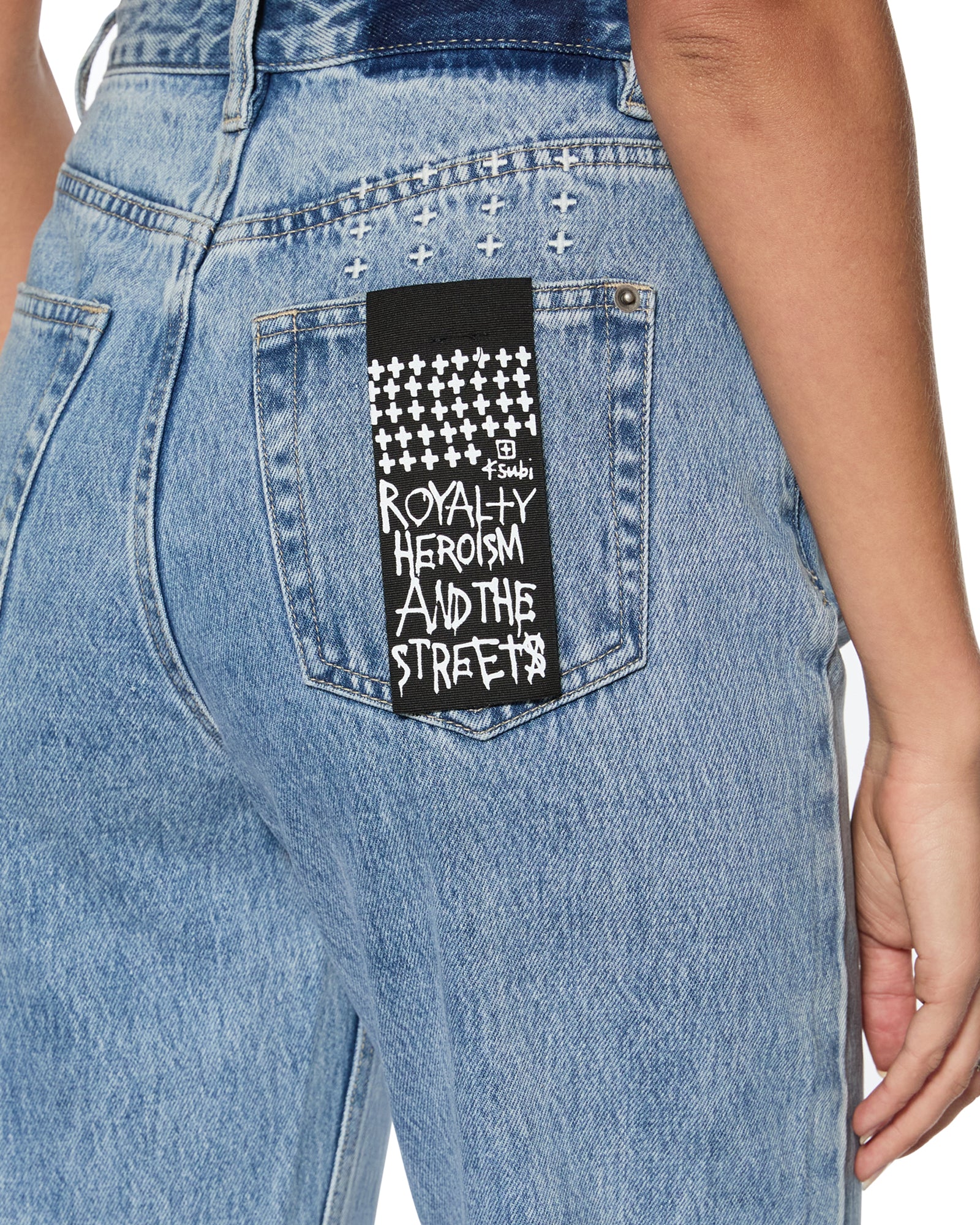 WOMENS  PLAYBACK AUTHENTIK TRASHED STRAIGHT DENIM JEANS