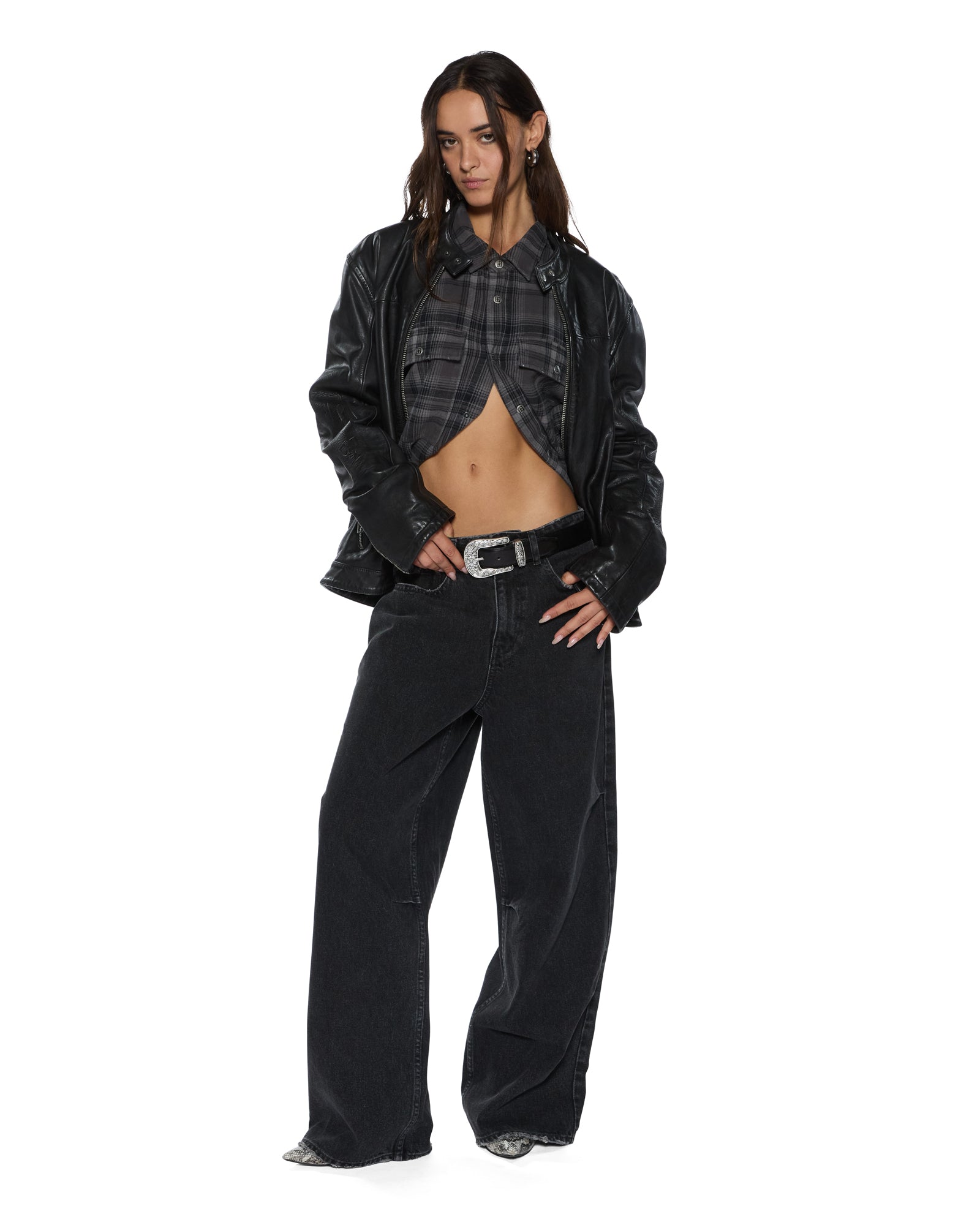 WOMENS KSUPER TEMPER BAGGY DENIM JEANS