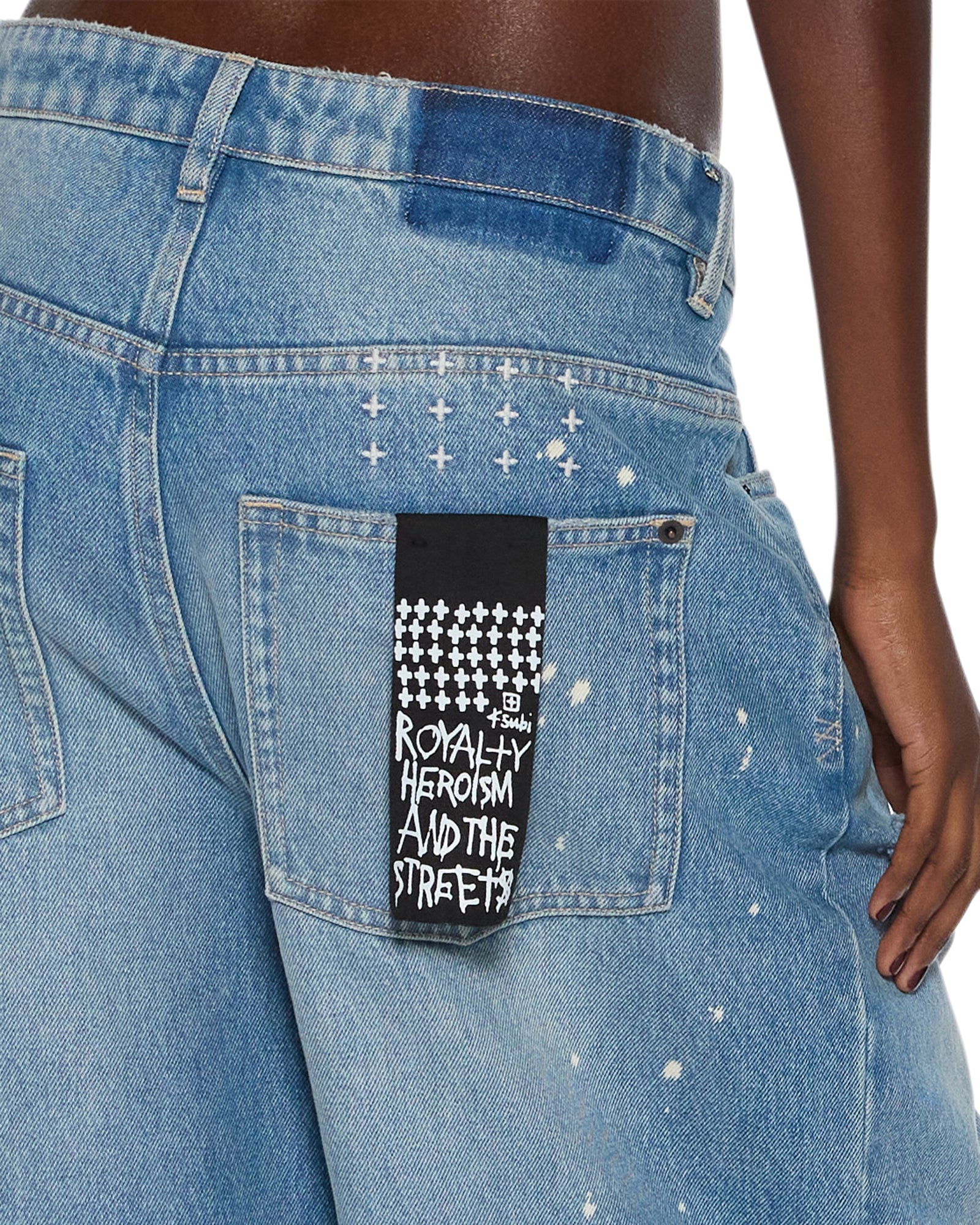 WOMENS  KSUPER SURGE TRASHED BAGGY DENIM JEANS