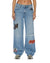 WOMENS  LOW RIDER HORIZON PATCH RELAXED DENIM JEANS