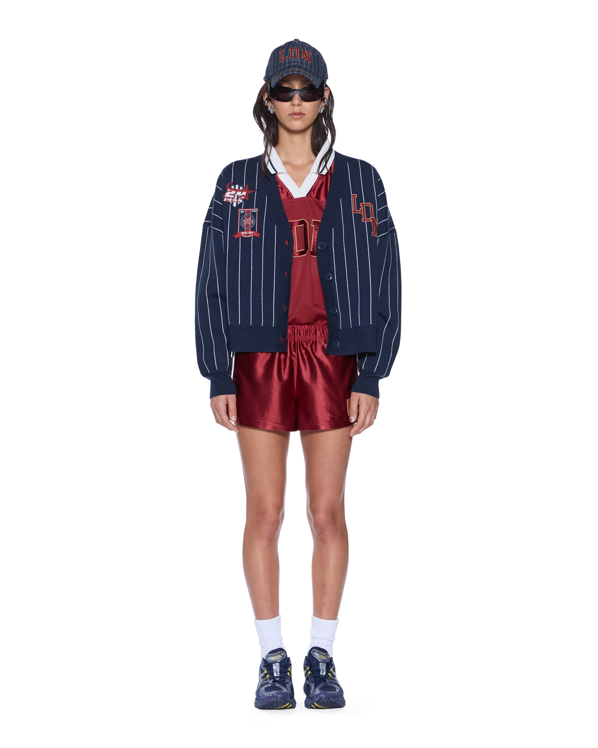 DEAN CARDIGAN NAVY PINSTRIPE