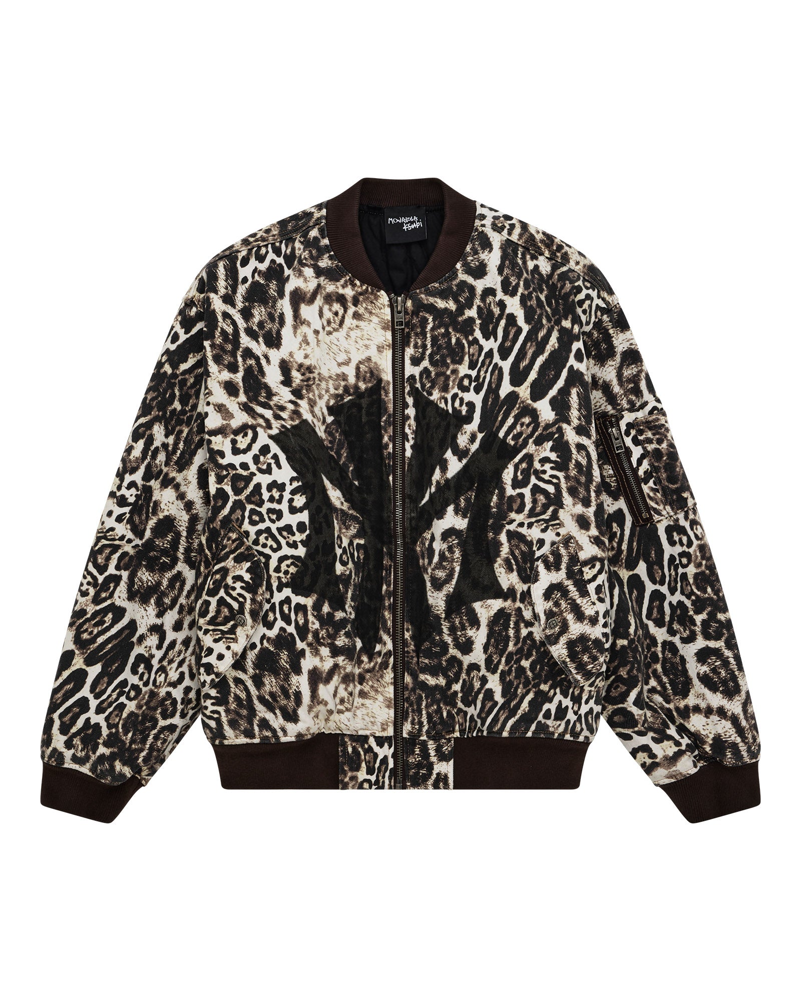 WOMENS  MOWALOLA BOMBER CHEETAH TRASHED OVERSIZED JACKETS