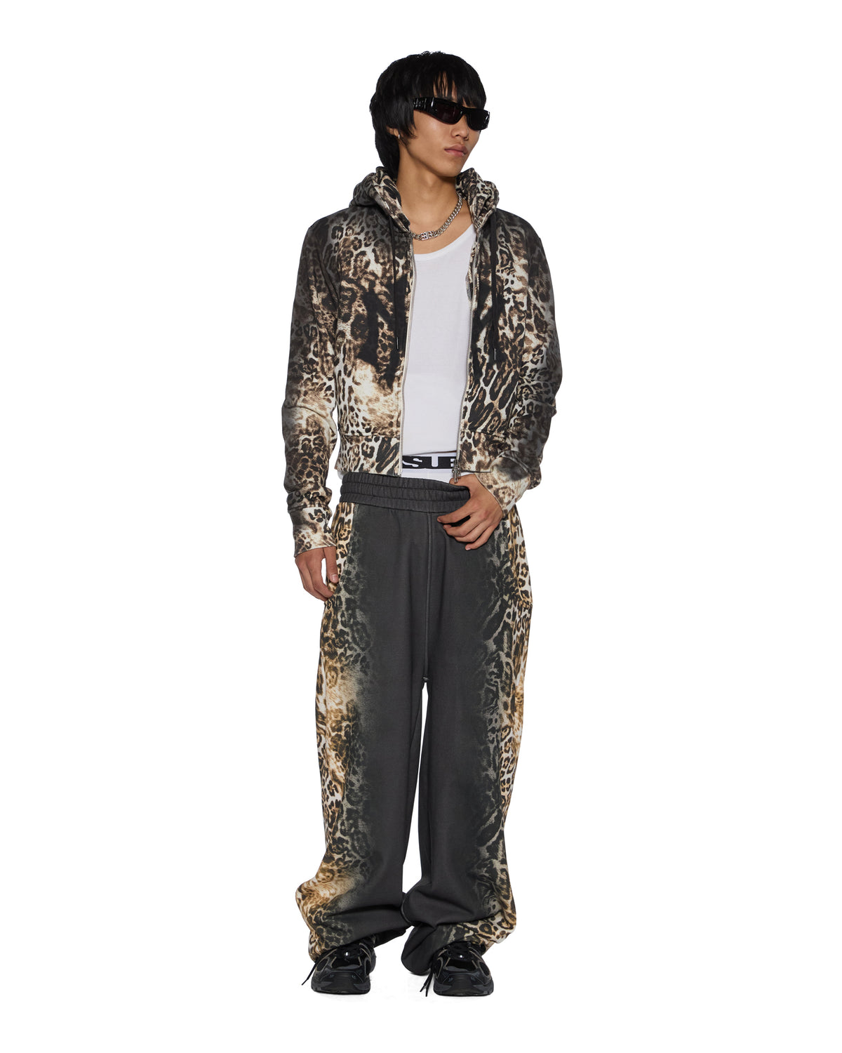 MOWALOLA ZIP HOODIE CHEETAH