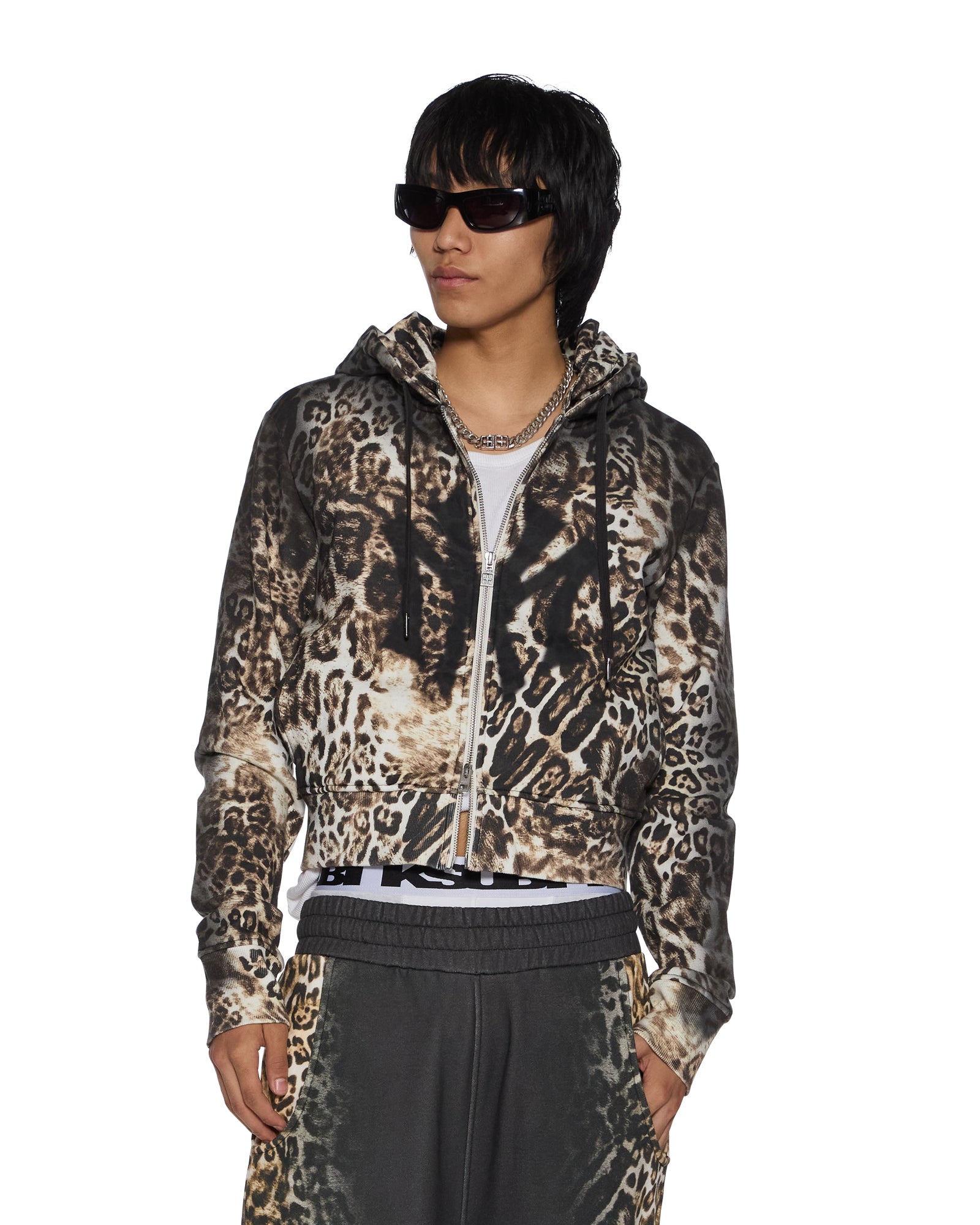 WOMENS  MOWALOLA ZIP HOODIE CHEETAH SLIM FLEECE
