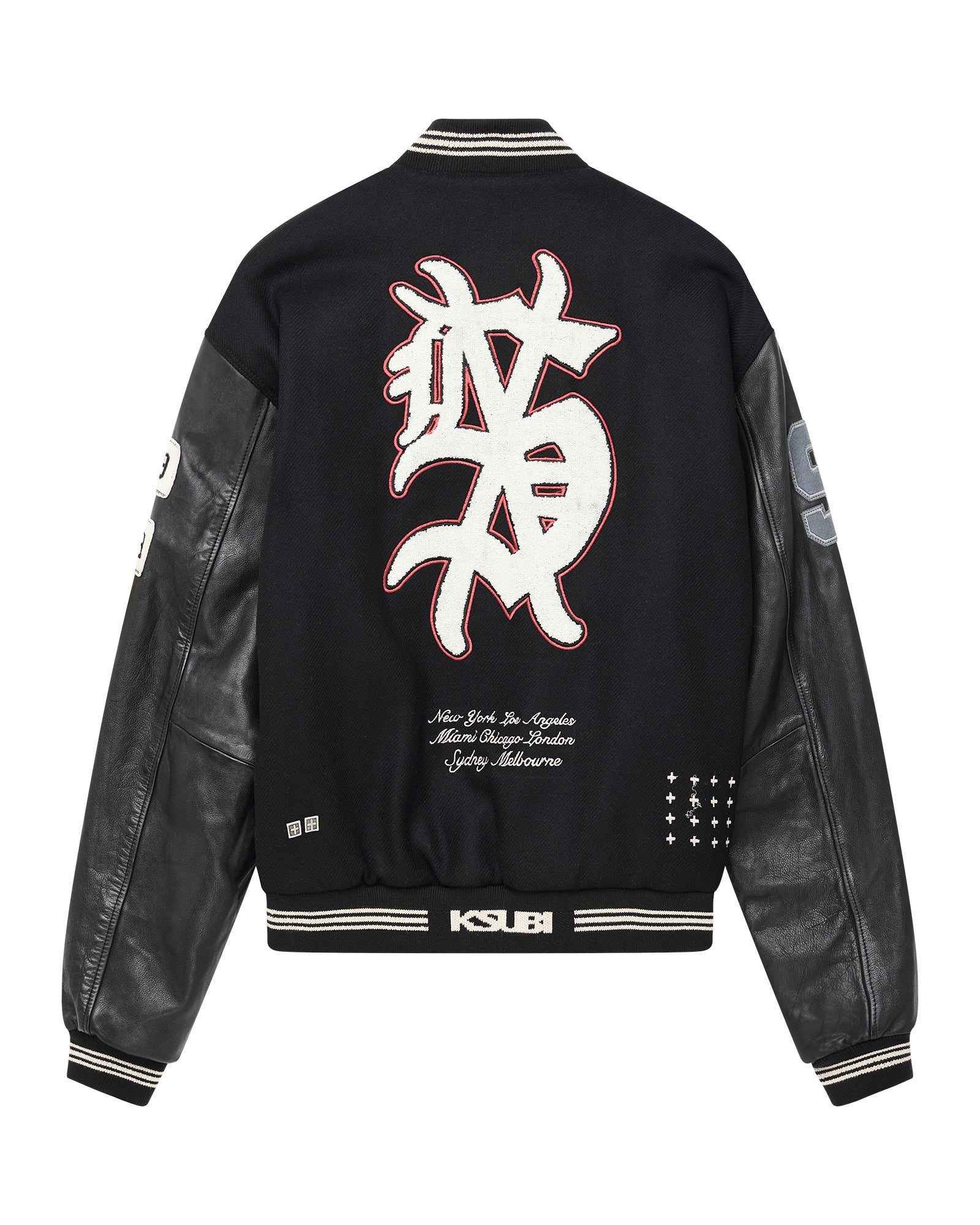 MENS  PLAYOFF VARSITY JACKET BLACK OVERSIZED JACKETS