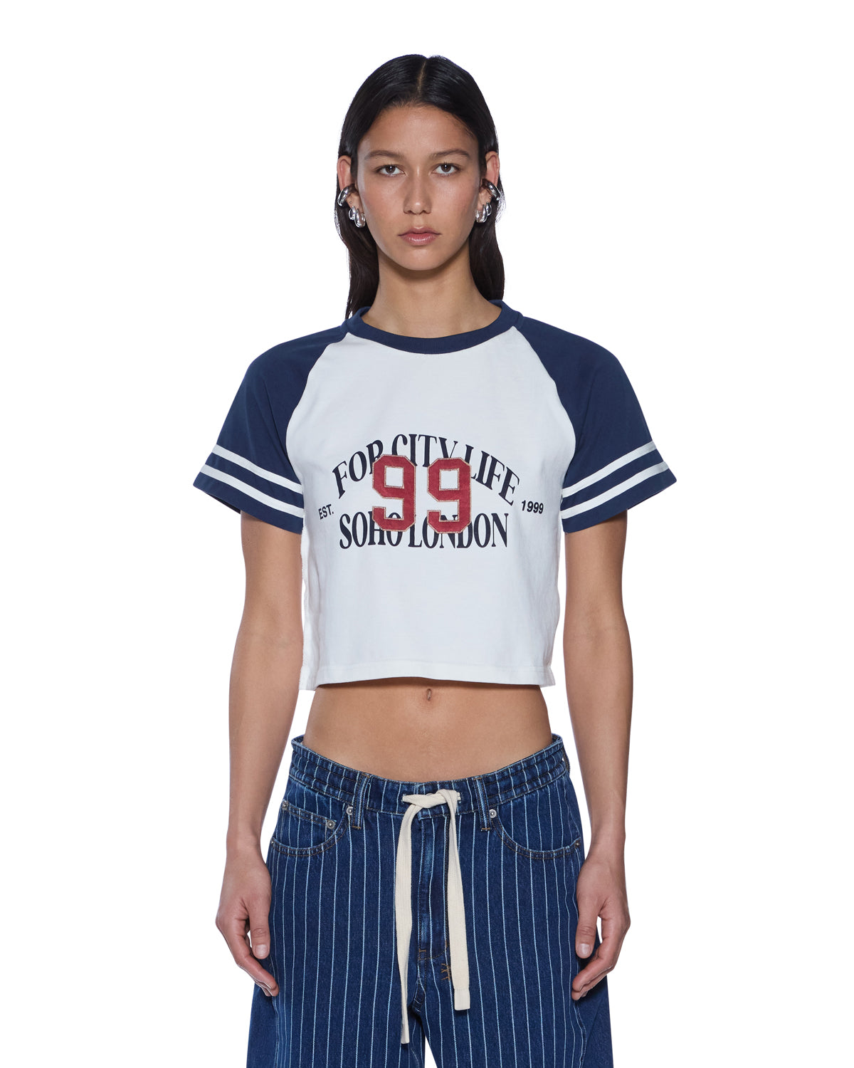 RAGLAN BOXY SS TEE VINTAGE WHITE/NAVY