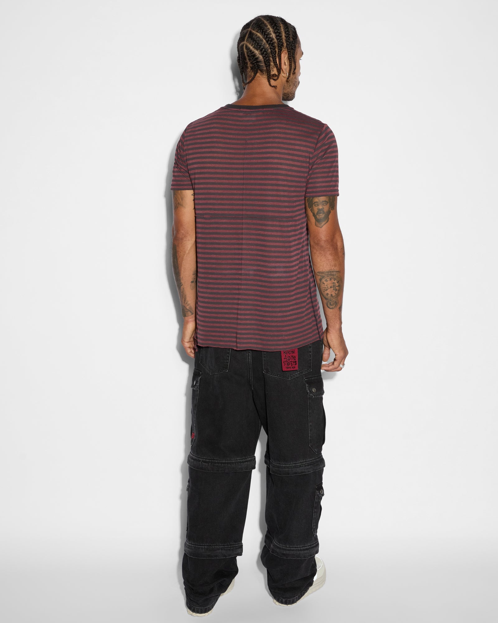 MENS  ANGEL SIOUX SS TEE RED STRIPE SLIM TEES