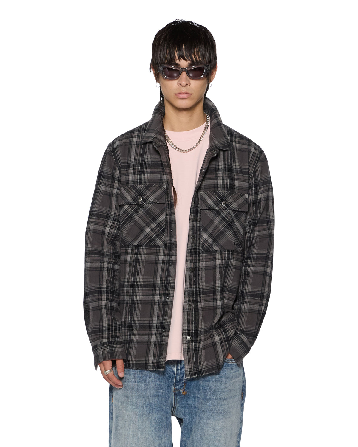 SNAKEBITE SHIRT CHECK CHARCOAL