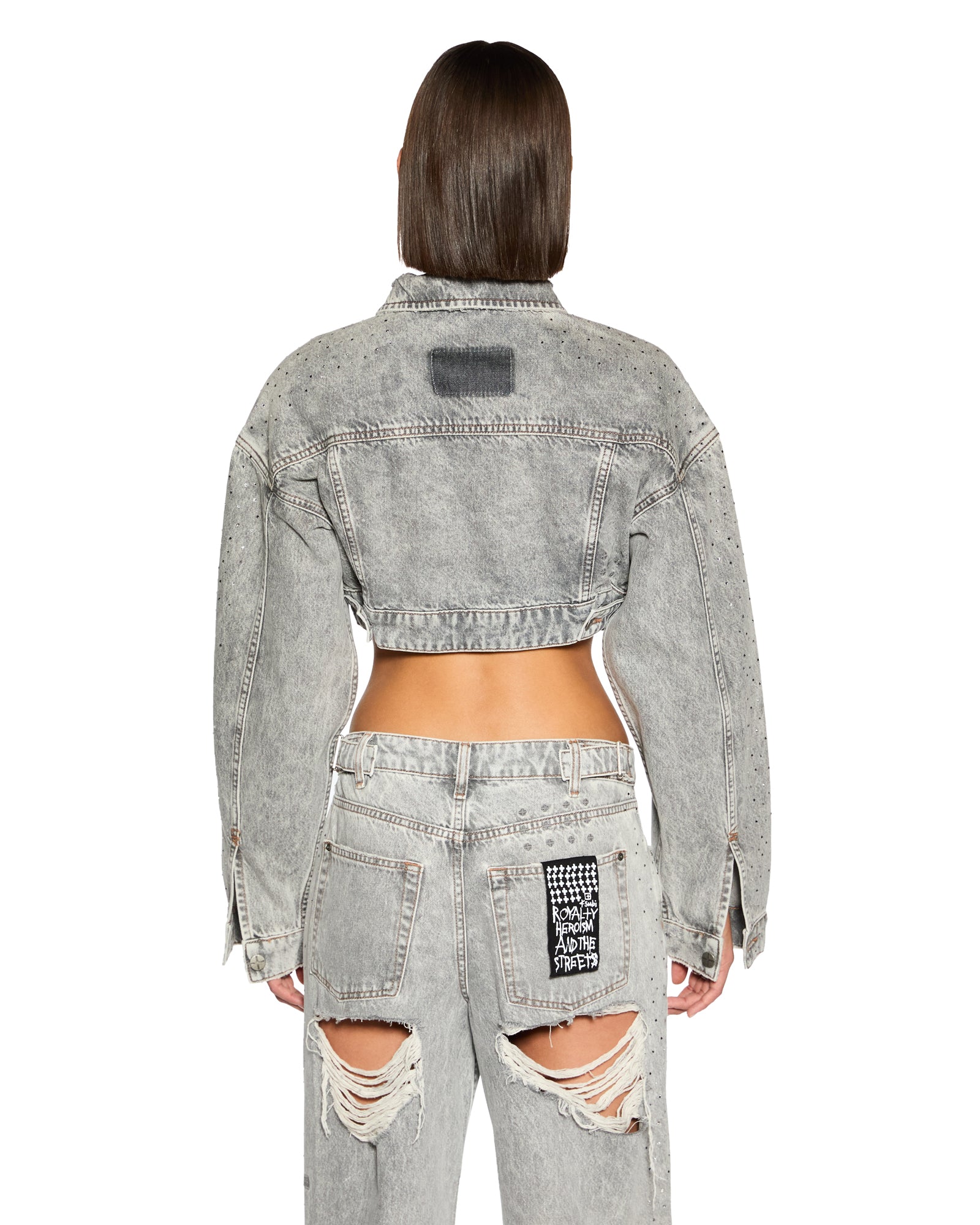 WOMENS  SUPERCROP TRUCKER DIME KRYSTAL CROPPED JACKETS