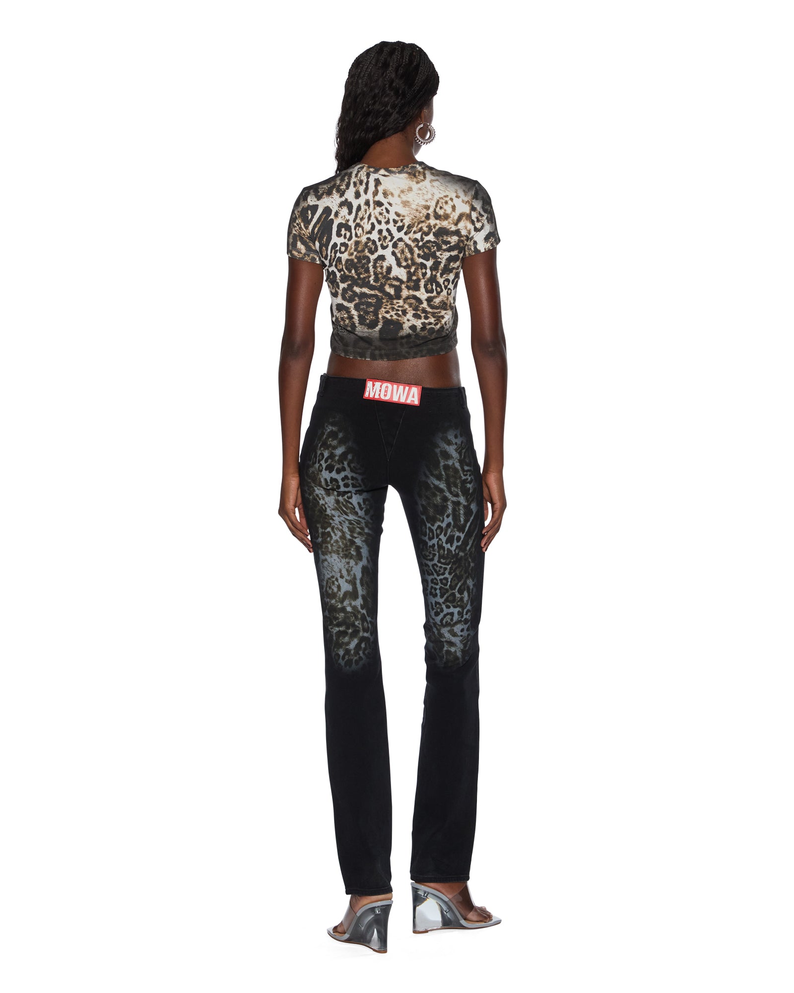 WOMENS  MOWALOLA BABY TEE CHEETAH FITTED TEES