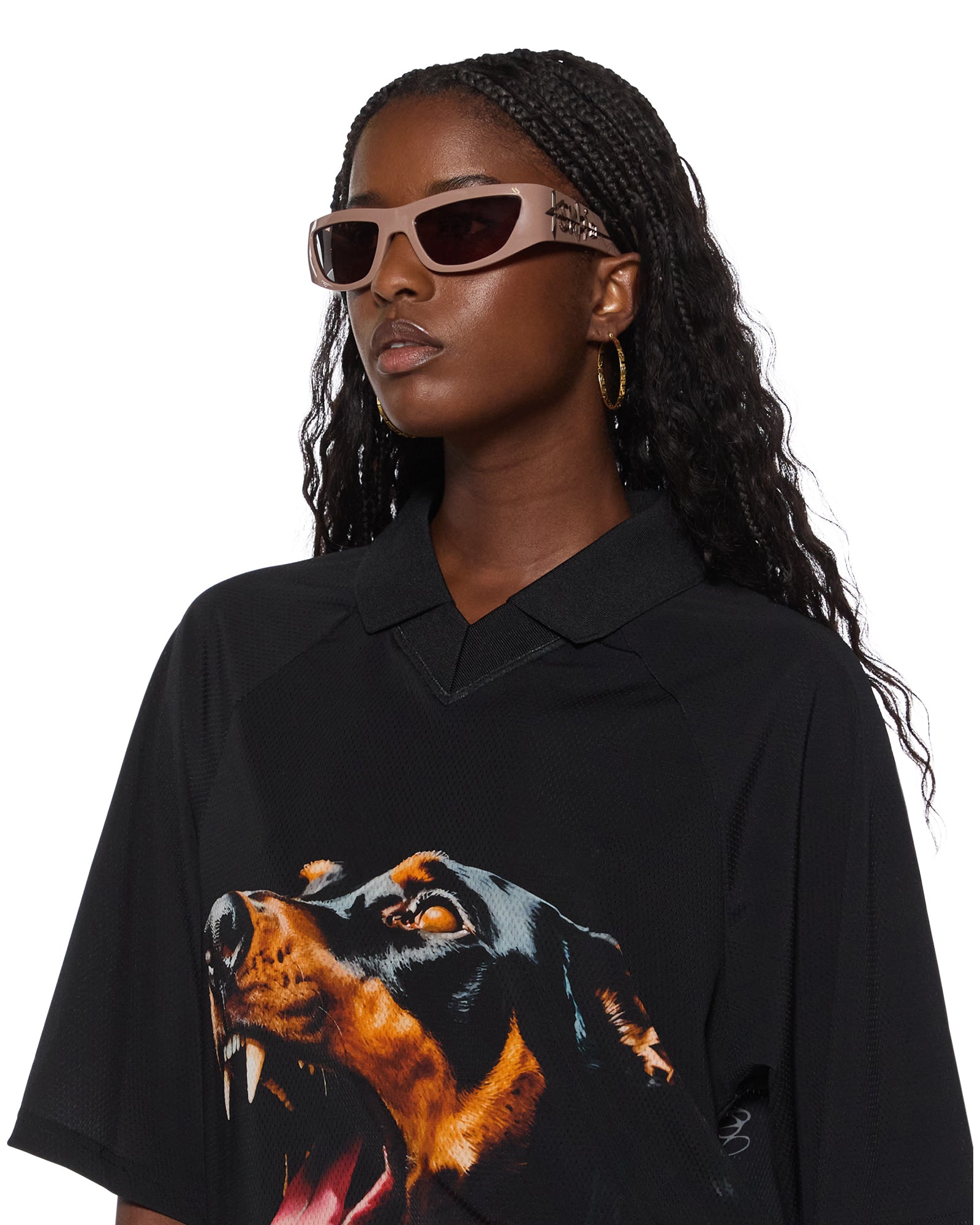 WOMENS  MOWALOLA DOBERMAN JERSEY BLACK SLIM FASHION TOPS