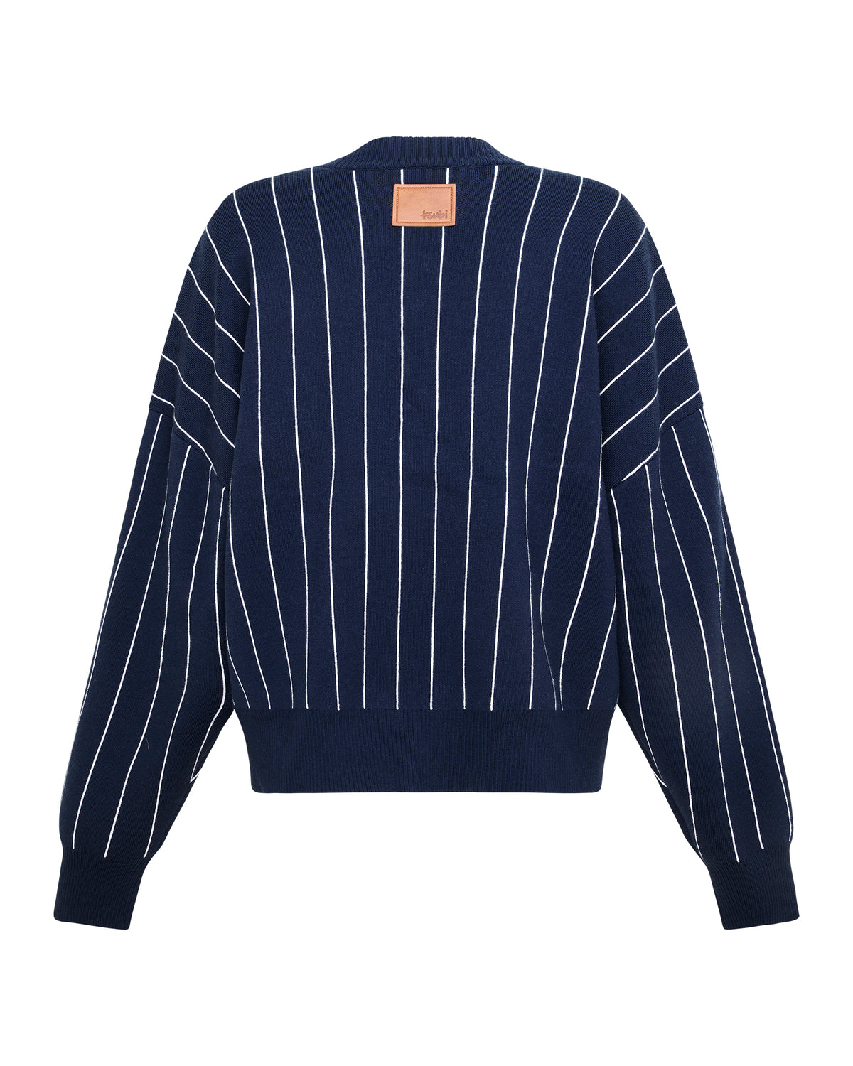 DEAN CARDIGAN NAVY PINSTRIPE