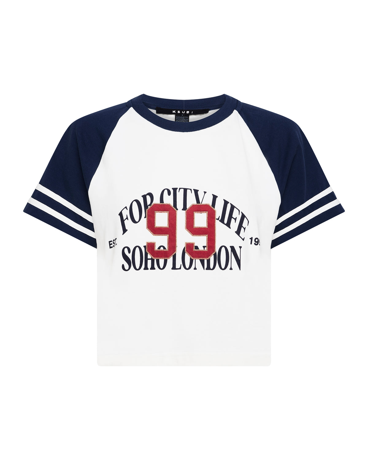RAGLAN BOXY SS TEE VINTAGE WHITE/NAVY