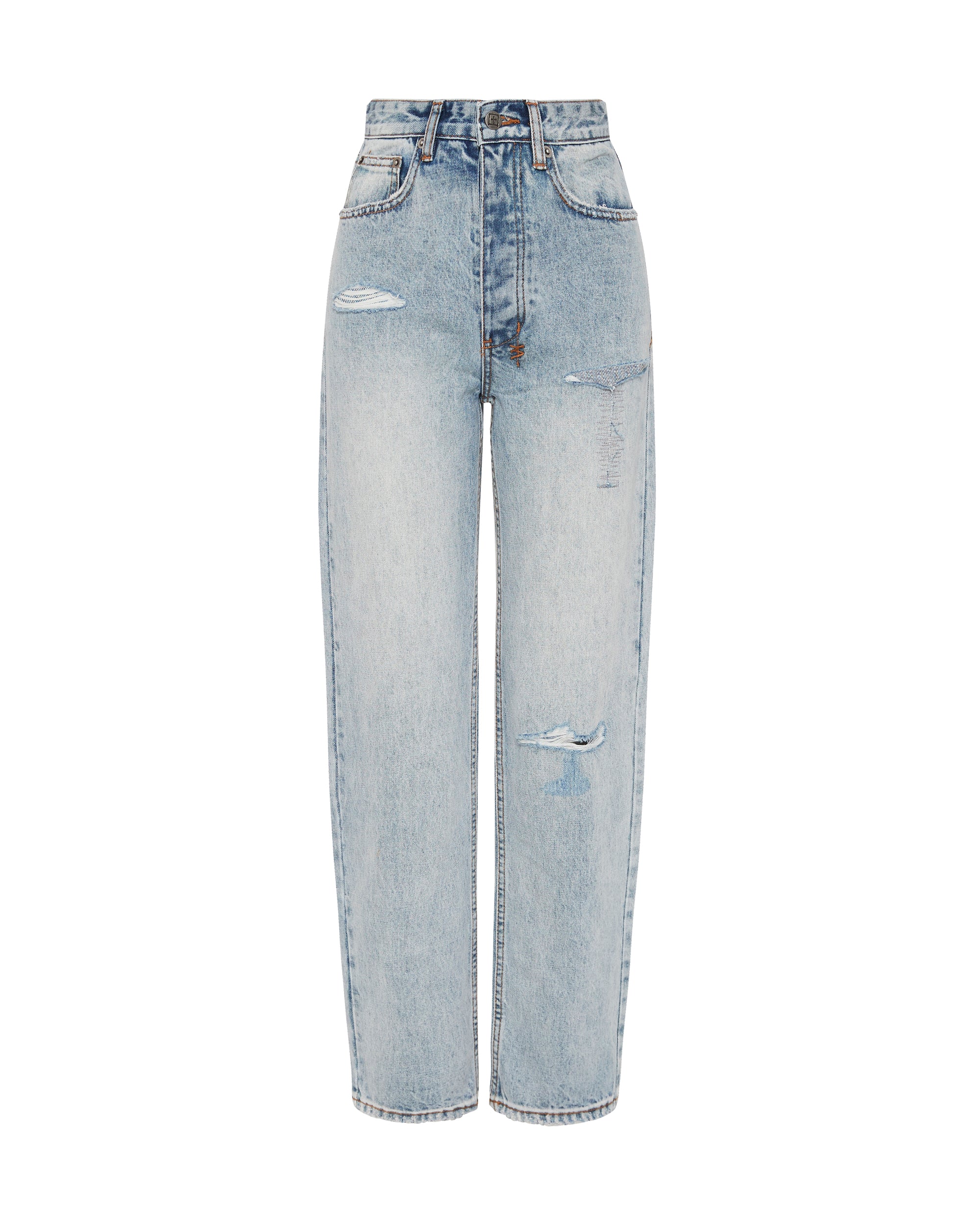 WOMENS  BROOKLYN JEAN SKREAM TRASHED STRAIGHT DENIM JEANS