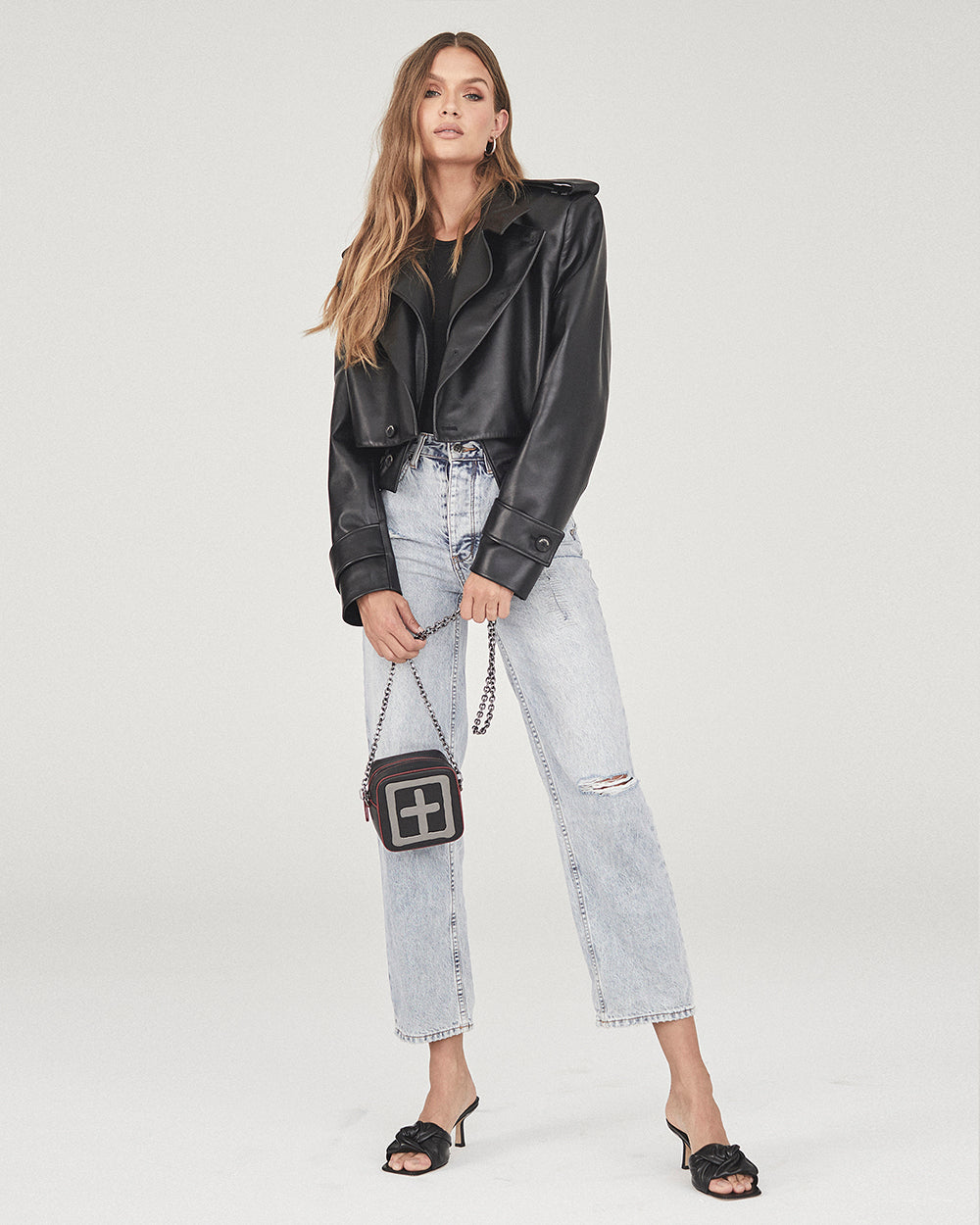 WOMENS  BROOKLYN JEAN SKREAM TRASHED STRAIGHT DENIM JEANS